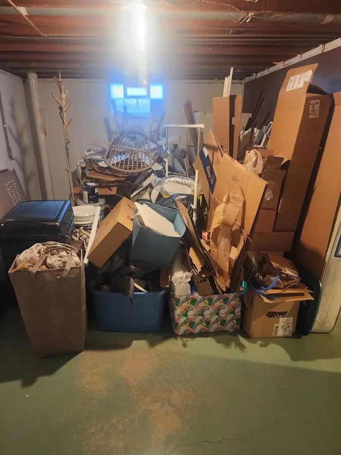 Roll-off dumpster container at job site for 4 Yard Dumpster Rental in Greeneville